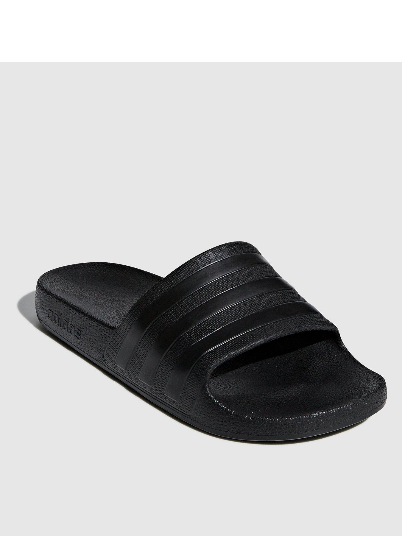 Image 1 of 6 of adidas Mens Adilette Aqua Sliders - Black