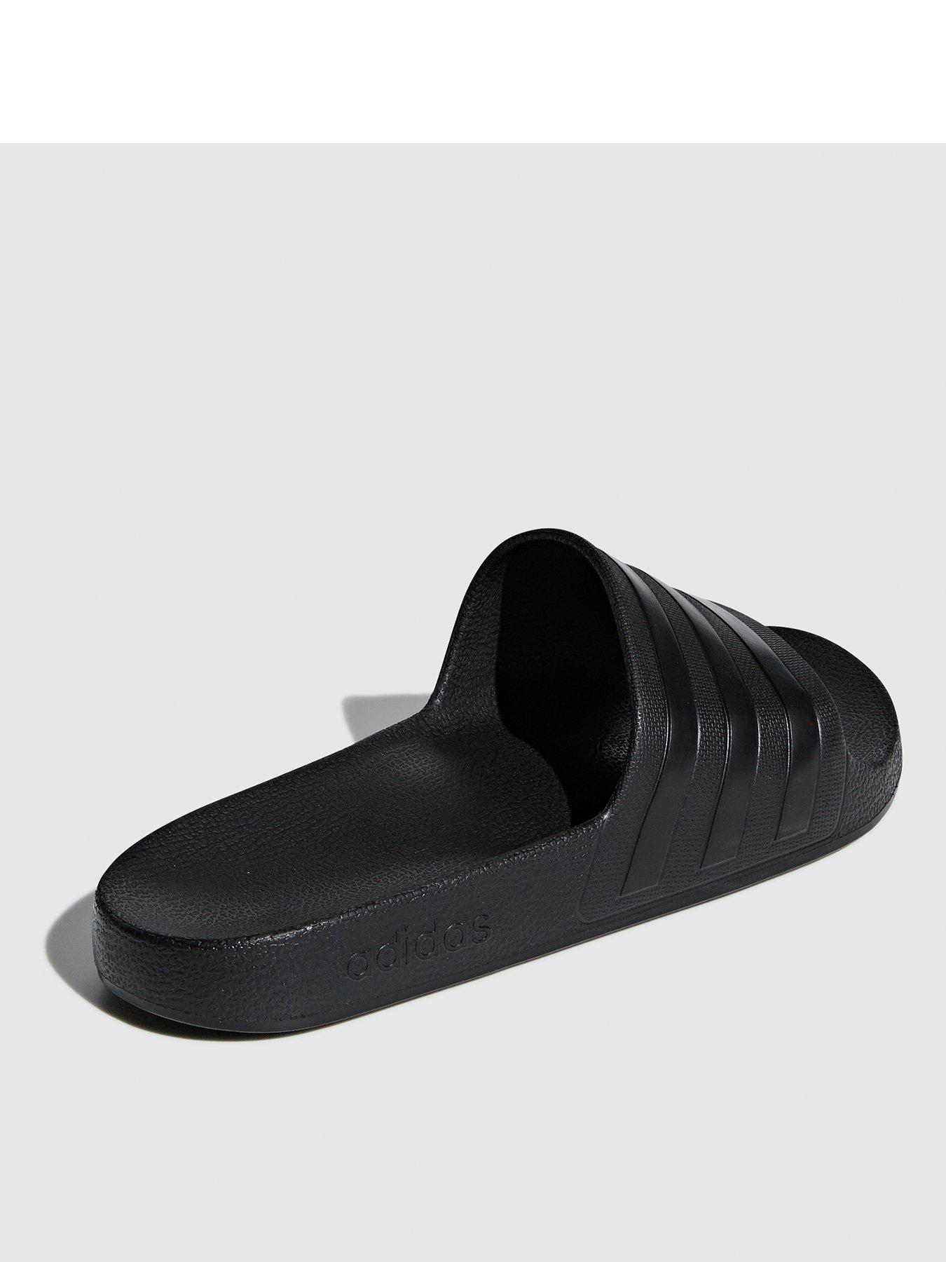 all black adidas slides