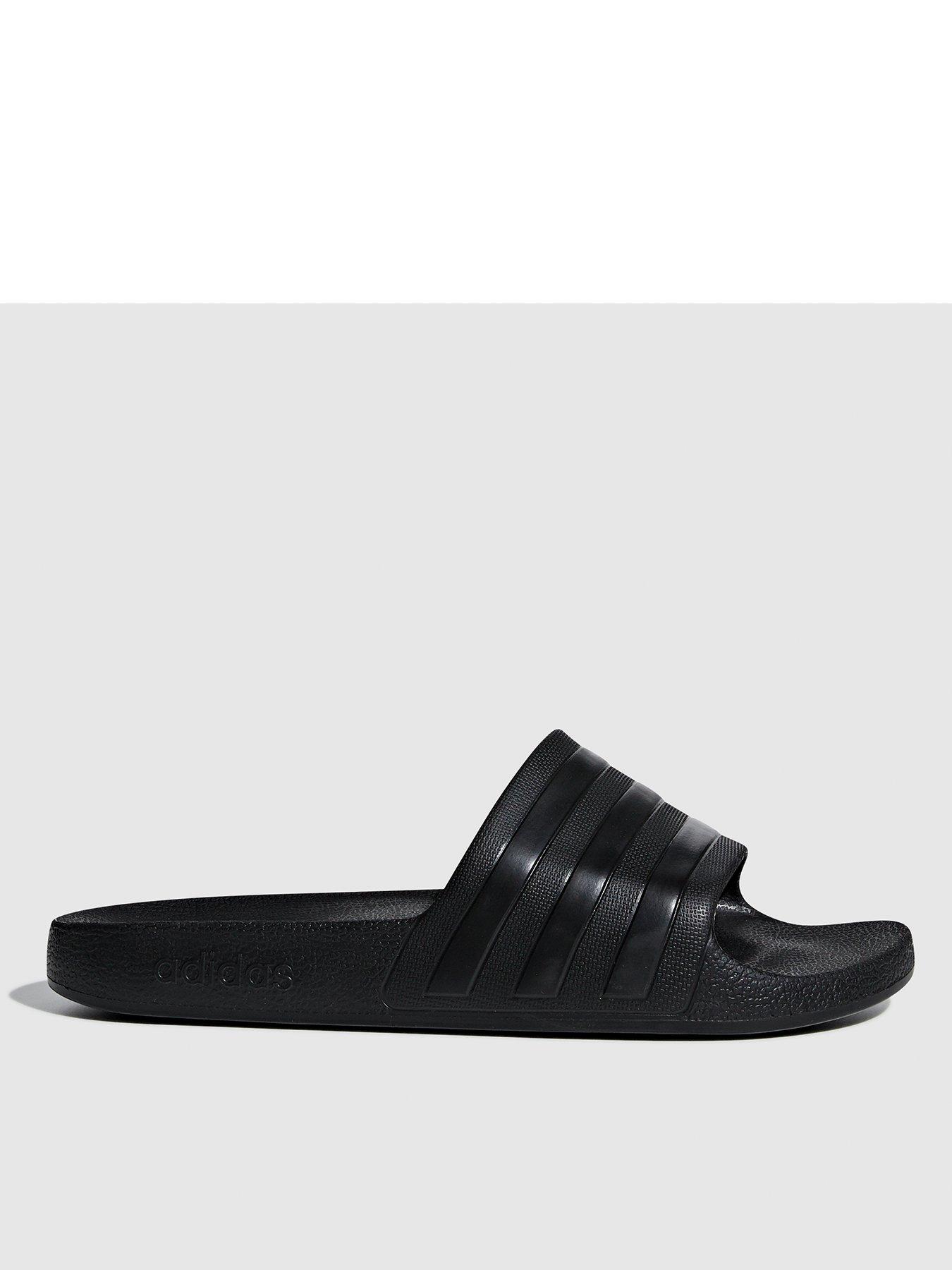 Image 3 of 6 of adidas Mens Adilette Aqua Sliders - Black