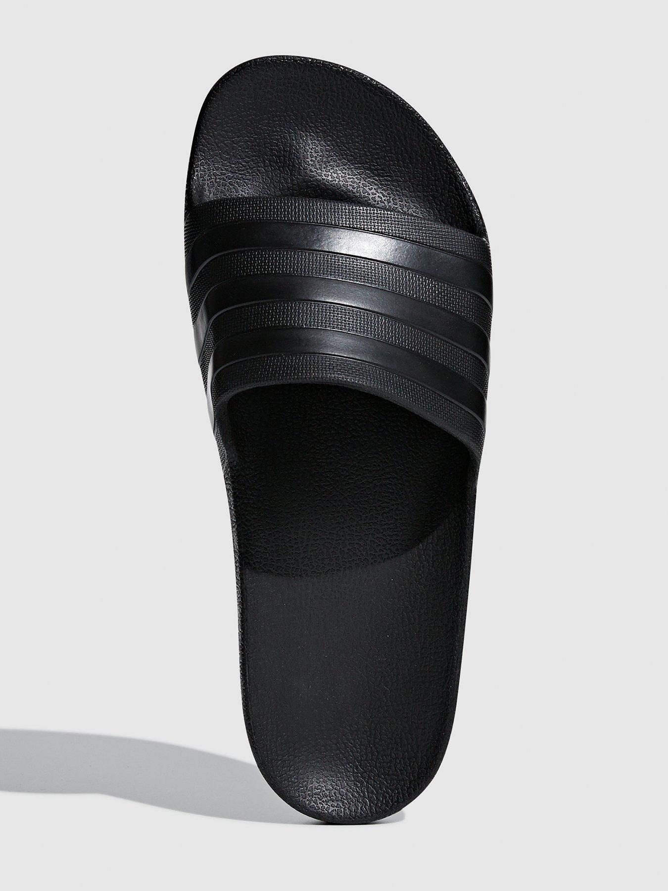 Image 4 of 6 of adidas Mens Adilette Aqua Sliders - Black