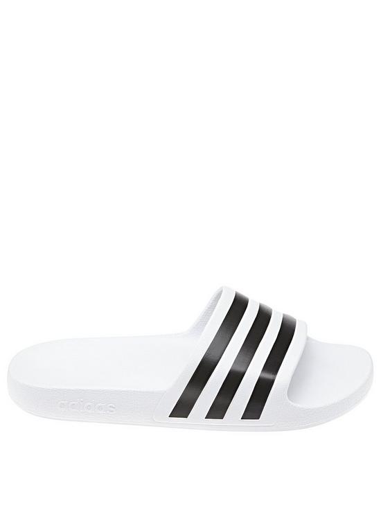 front image of adidas-adilette-aqua-sliders-white