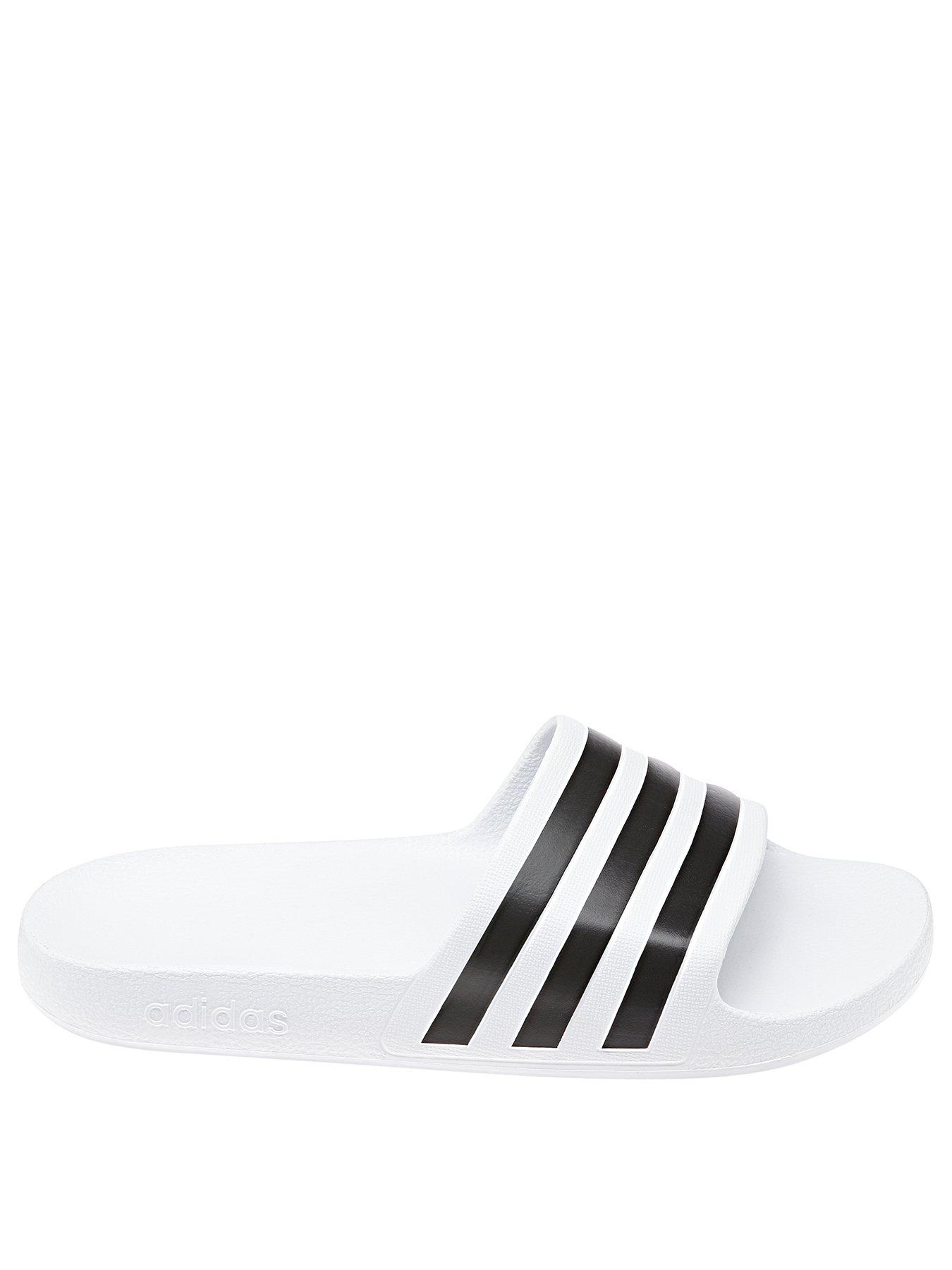 adidas Sportswear Adilette Aqua Sliders White/Black Littlewoods