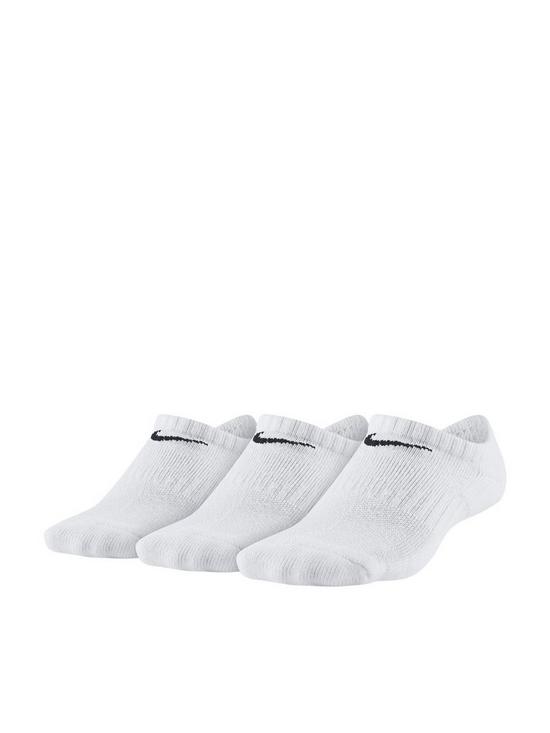 front image of nike-childrens-performance-no-show-training-socks-white