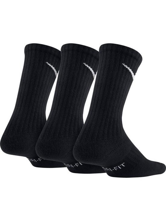 stillFront image of nike-childrens-3-pack-performance-socks-black
