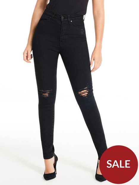 michelle-keegan-premium-skinny-distressed-jeans-black