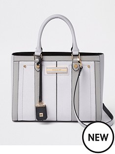 River Island Bags Handbags Purses Littlewoods River Island Top Handle Tote Bag Light Grey