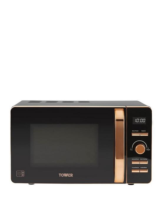 front image of tower-20-litrenbspdigital-microwave-blackrose-gold