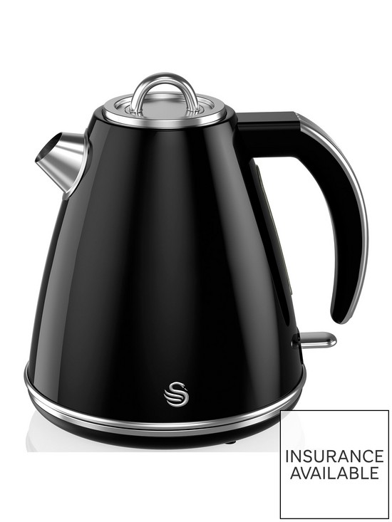 front image of swan-15-litre-black-jug-kettle-3kw
