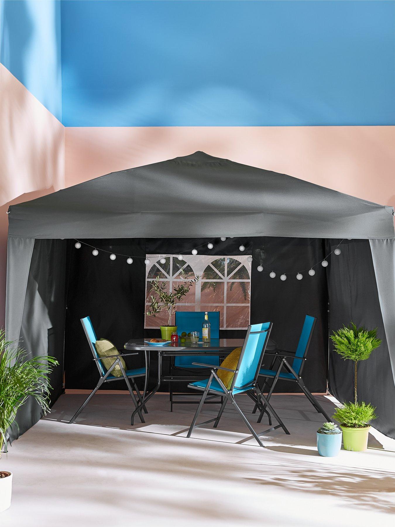 Grey pop up 2025 gazebo with sides