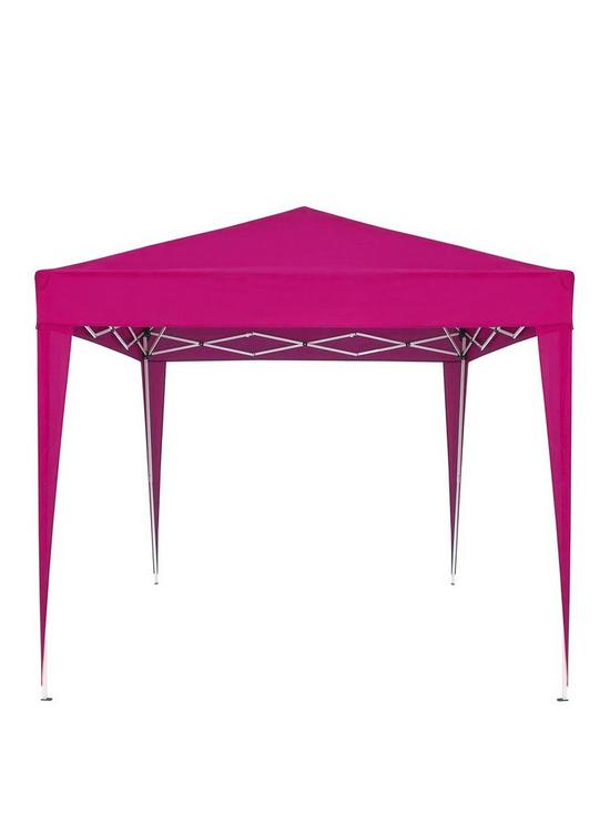 front image of large-pop-up-gazebo-25m-x-25m-pink-sturdy-metal-frame-with-carry-bag