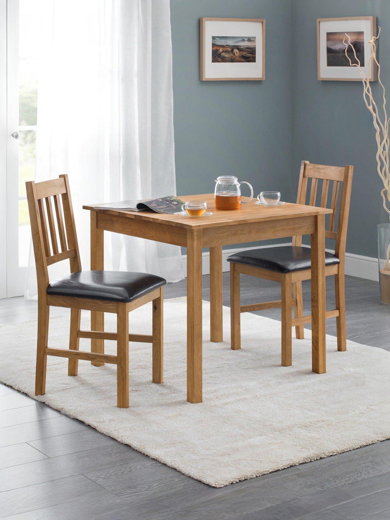 Julian Bowen Coxmoor 75 x 75 cm Square Solid Oak Dining Table + 2 Chairs