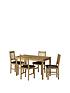 julian-bowen-coxmoor-118-cm-solid-oak-dining-table-4-chairsfront