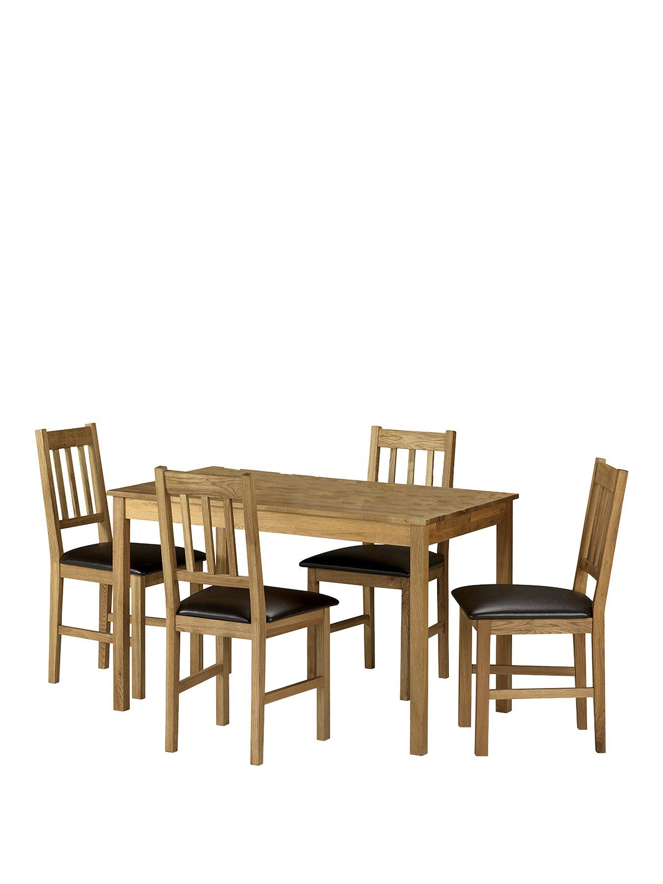 Image 2 of 4 of Julian Bowen Coxmoor 118 cm Solid Oak Dining Table + 4 Chairs