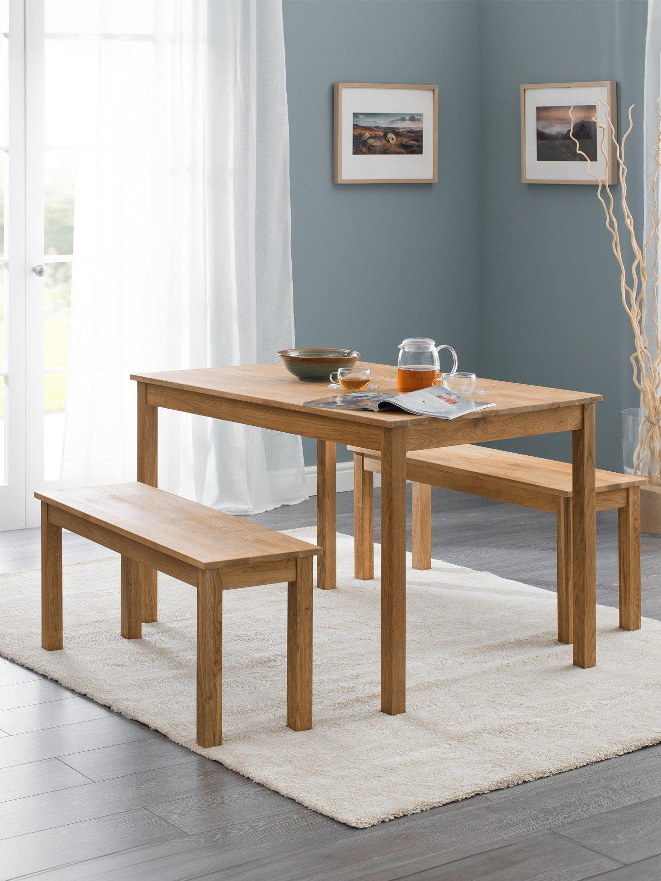 front image of julian-bowen-coxmoor-118-cm-solid-oak-dining-table-2-benches