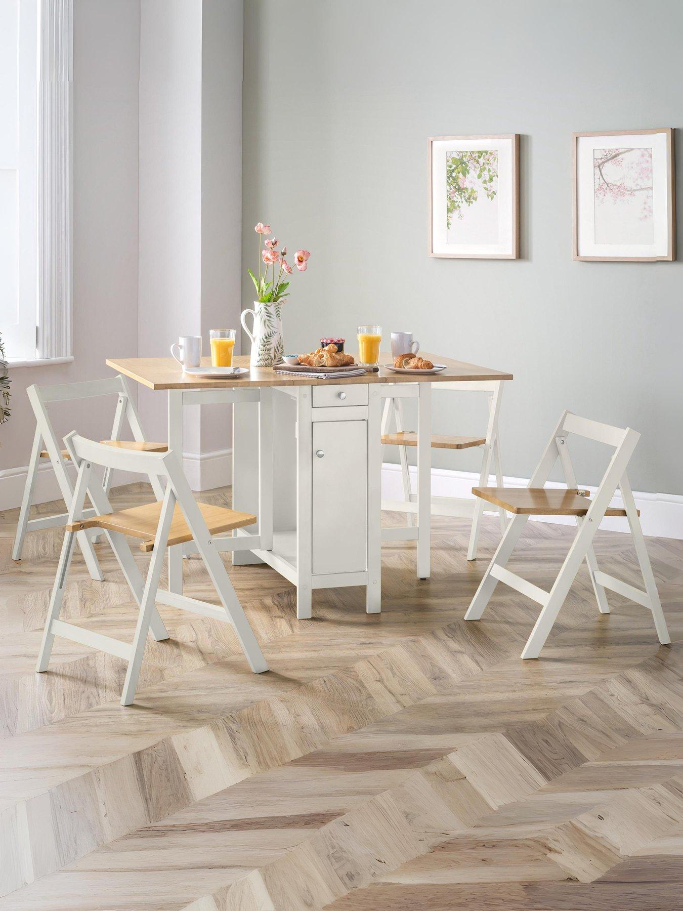 Image 1 of 3 of Julian Bowen Savoy 120 cm Space Saver Dining Table + 4 Chairs