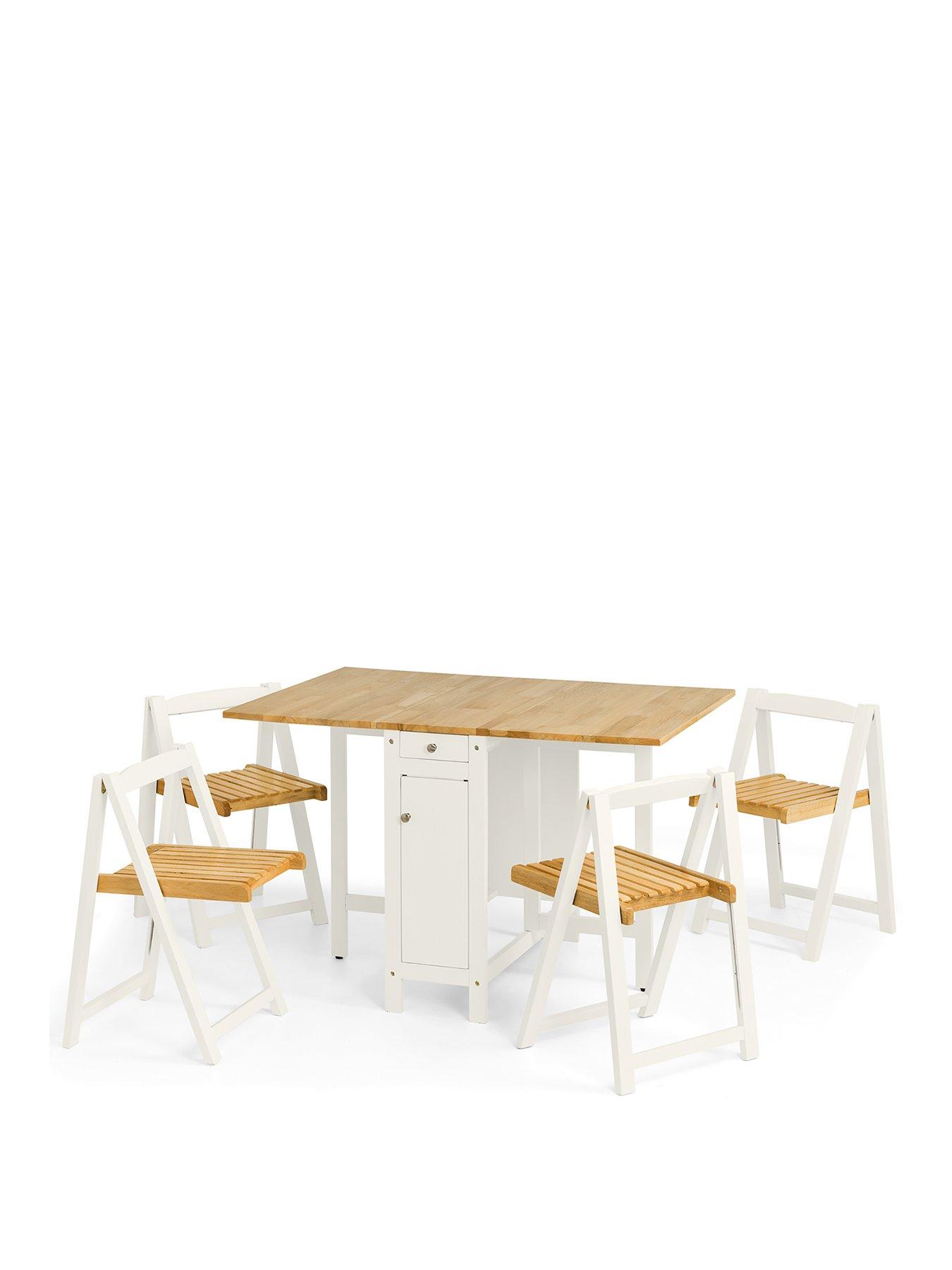 stillFront image of julian-bowen-savoy-120-cm-space-saver-dining-table-4-chairs
