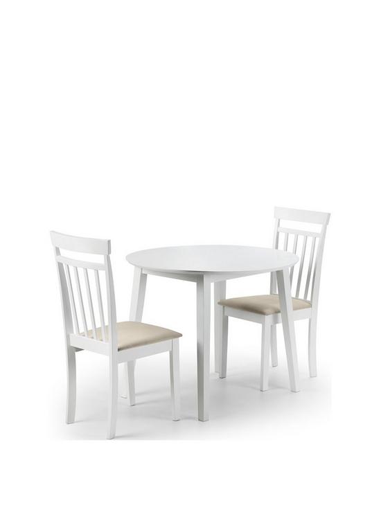 front image of julian-bowen-coast-90-cm-drop-leaf-dining-table-2-chairs
