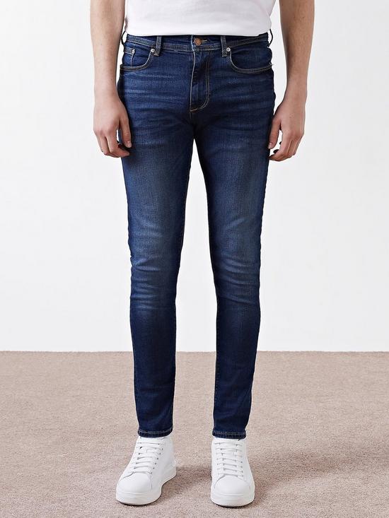 front image of river-island-skinny-fit-jeans-dark-blue