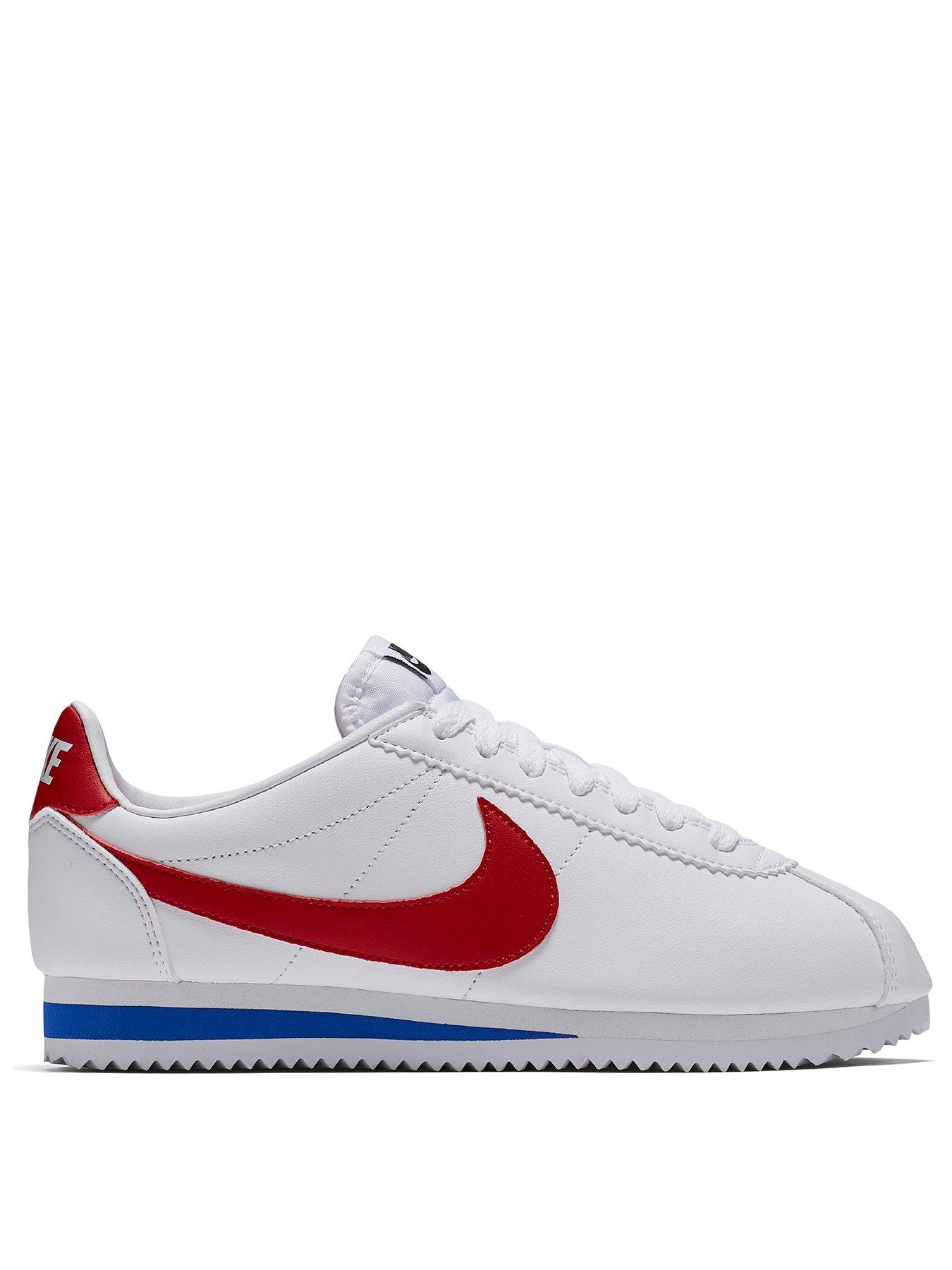 cortez nike white red