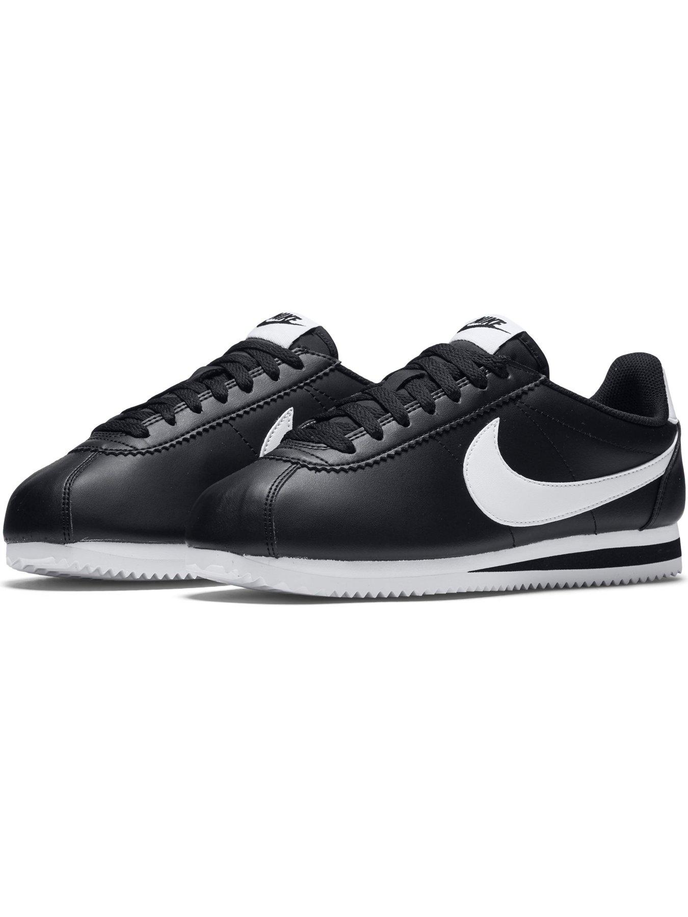 nike cortez leather black