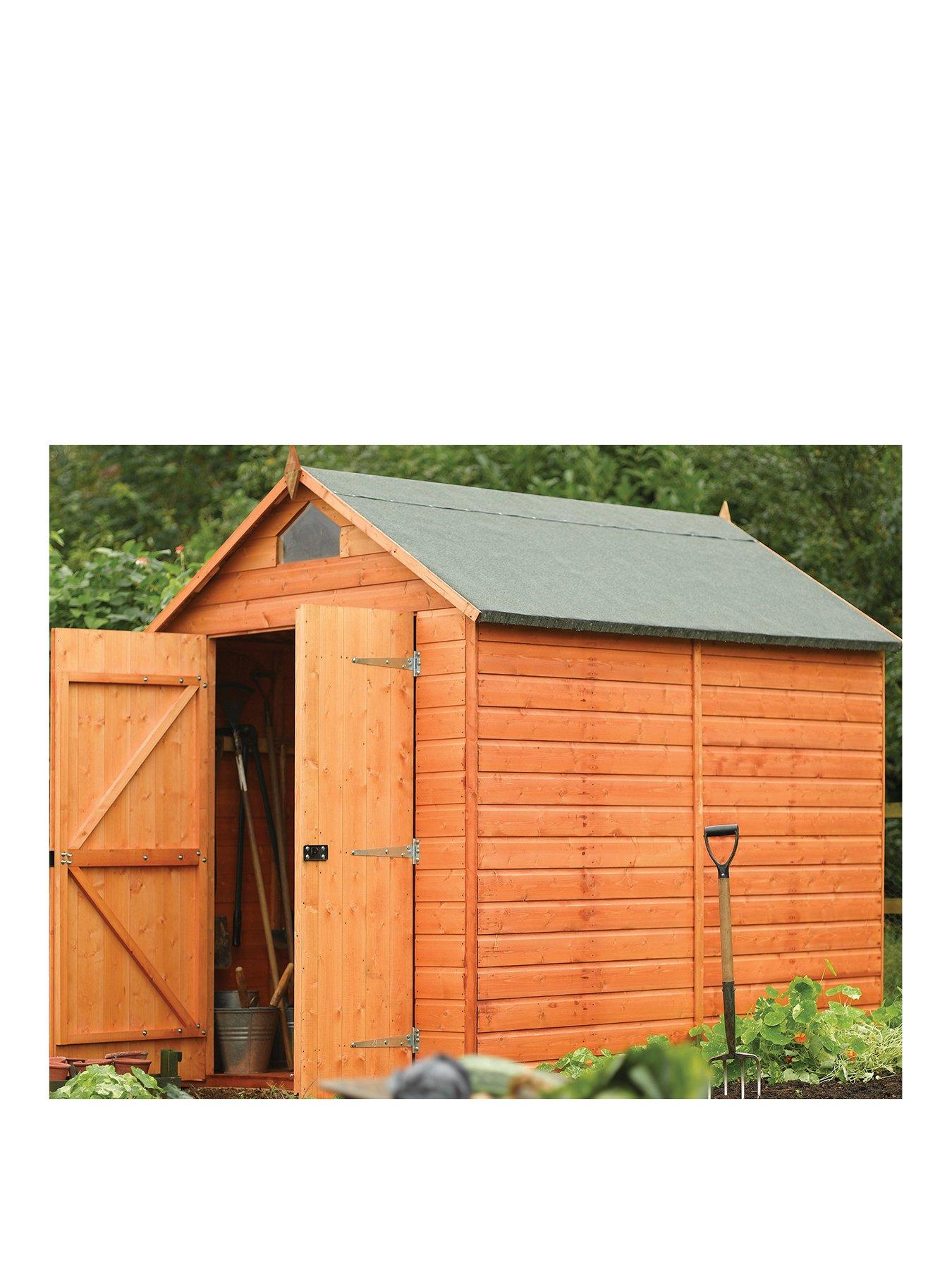 Image 1 of 3 of Rowlinson 6 x 8 Shiplap Windowless Double Door Apex Security Shed