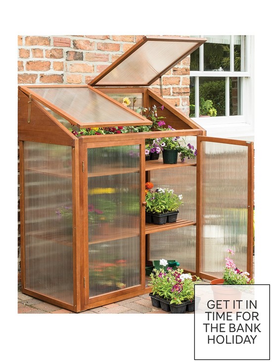 front image of rowlinson-hardwood-mini-greenhouse