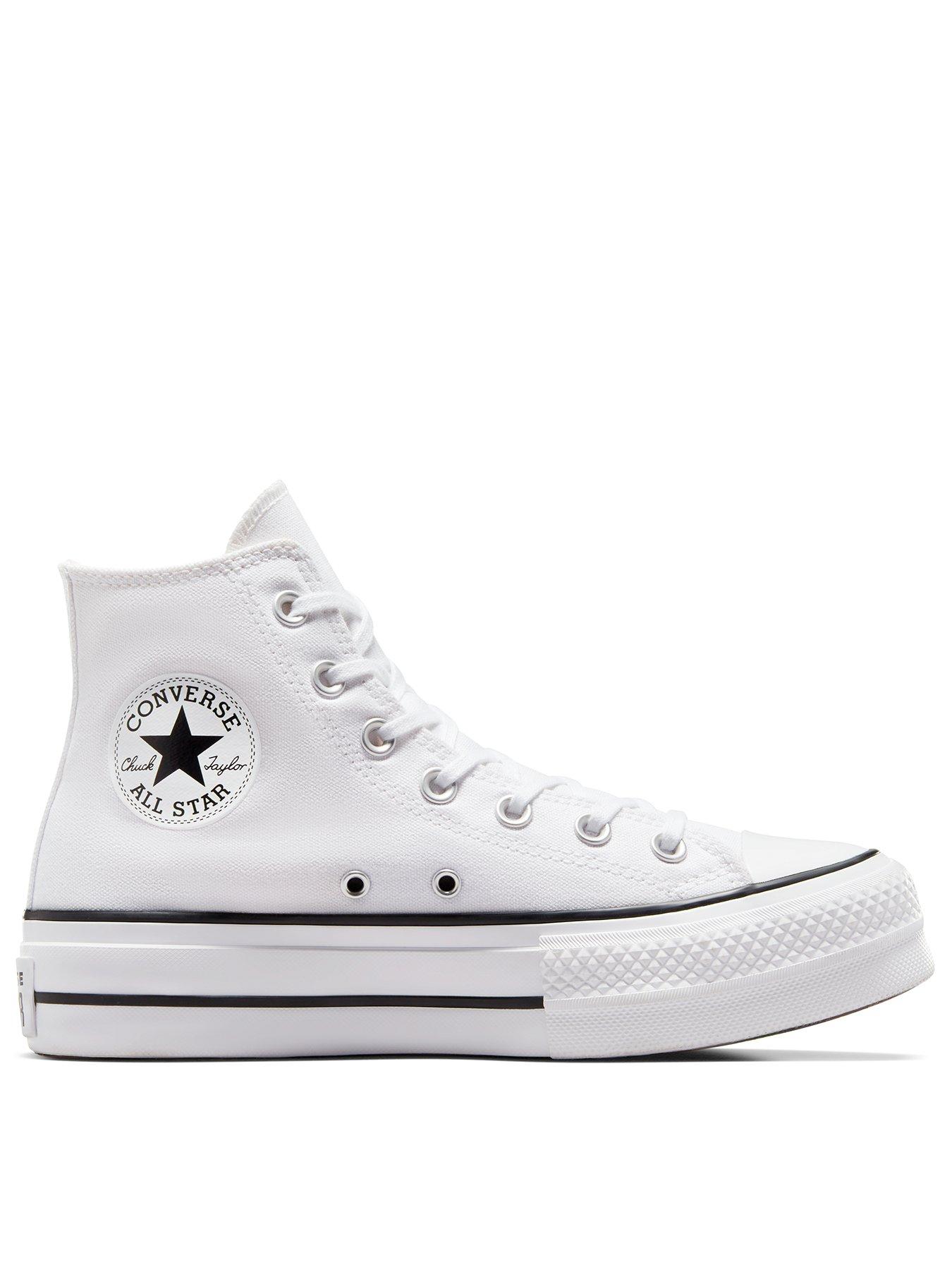 Womens white converse high tops size shop 8