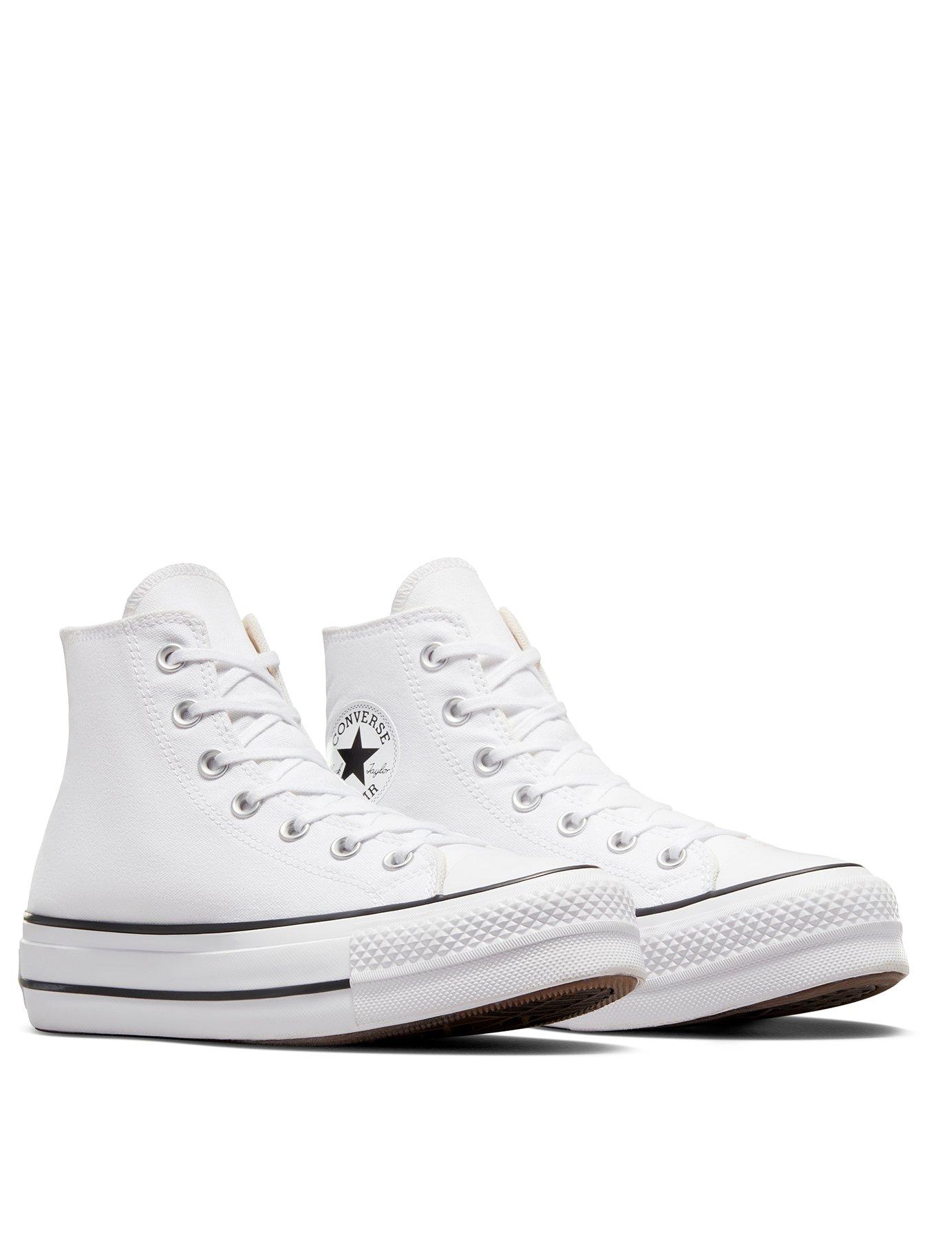 Converse Womens Lift Hi Trainers - White/Black | littlewoods.com