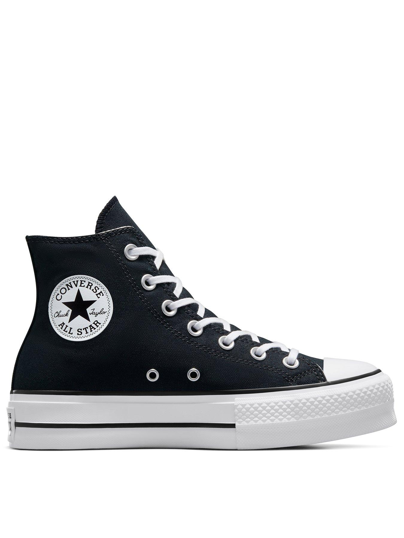 front image of converse-womens-lift-hi-top-trainers-blackwhite