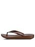  image of fitflop-iqushion-ergonomic-toe-thong-flip-flop-shoes-bronze