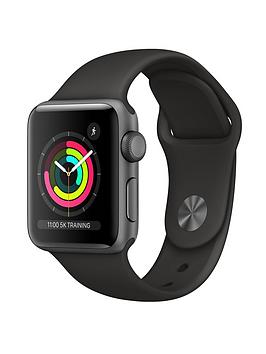 Apple   Watch Series 3 (2018 Gps), 38Mm Space Grey Aluminium Case With Black Sport Band