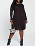  image of v-by-very-curve-valuenbspjersey-swing-dress-black