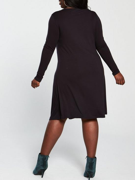 stillFront image of v-by-very-curve-valuenbspjersey-swing-dress-black