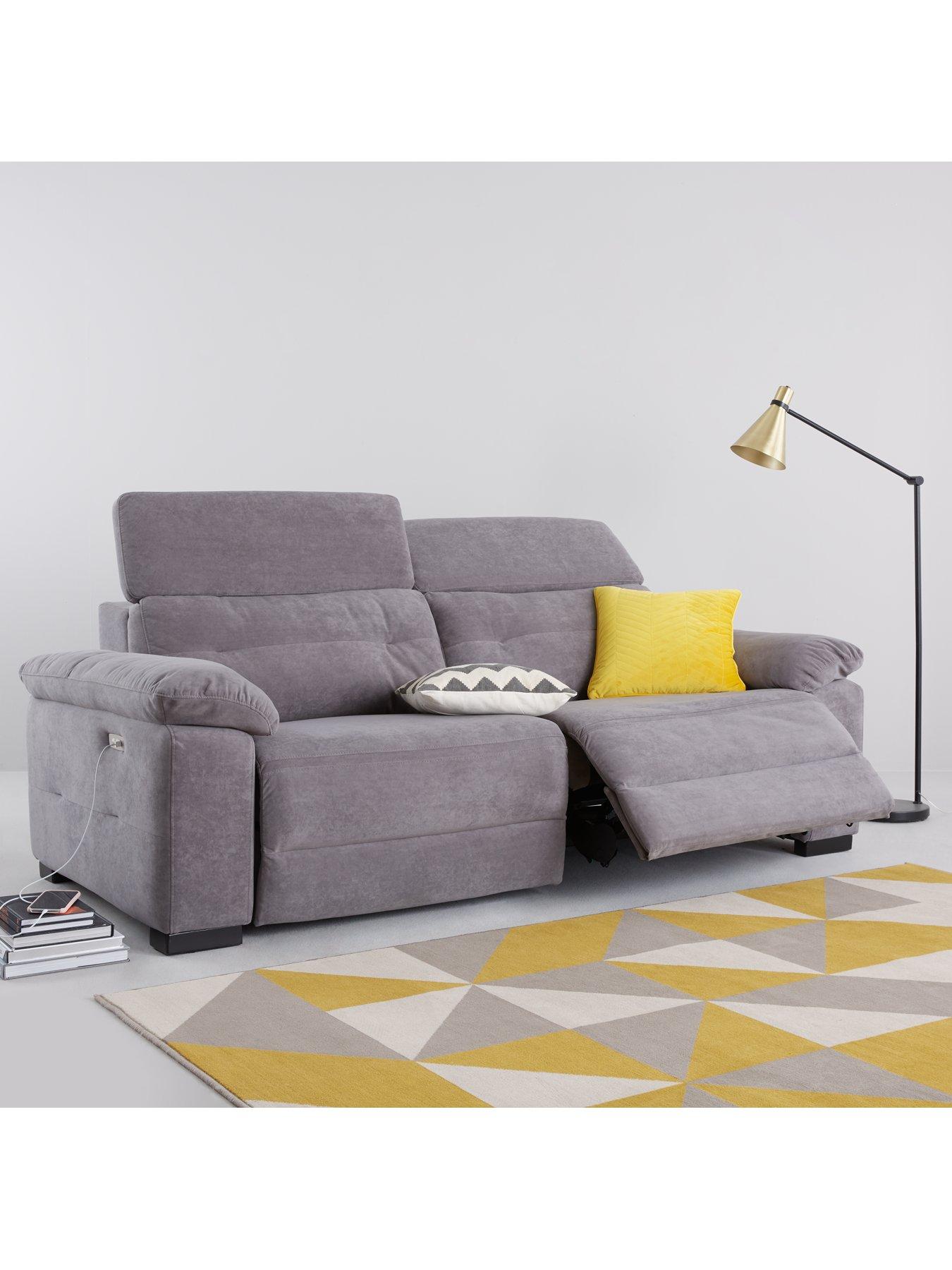 Image 1 of 6 of Bowen Fabric 3 Seater Power Recliner Sofa
