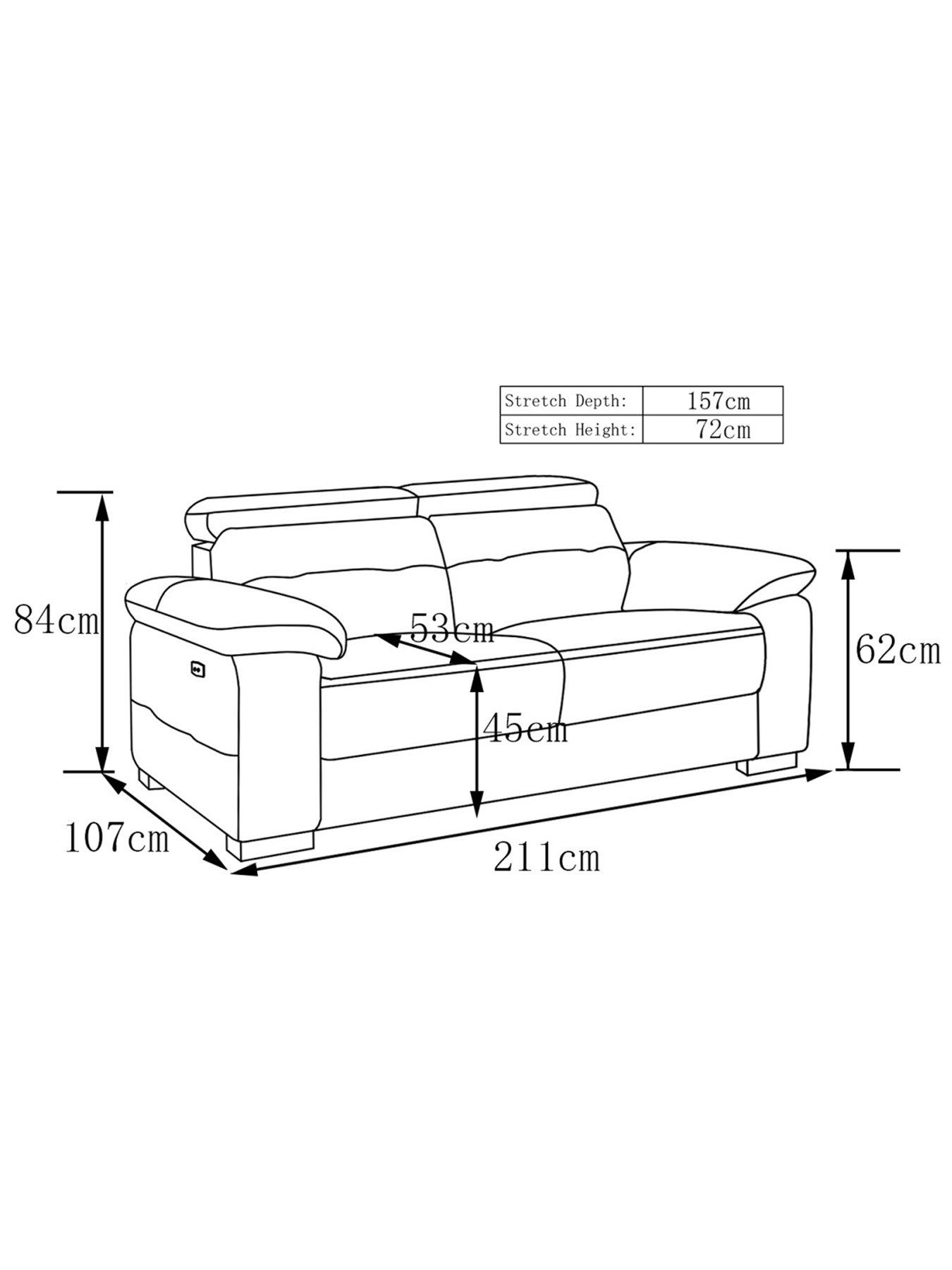 Image 6 of 6 of Bowen Fabric 3 Seater Power Recliner Sofa