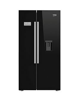 Beko   Asd241B American-Style Fridge Freezer With Non-Plumbed Water Dispenser - Black (Doorstep Delivery Only)