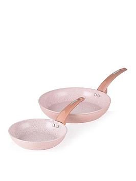 Tower Tower Cerastone Set Of 2 Forged Frying Pans &Ndash; Rose Edition Picture