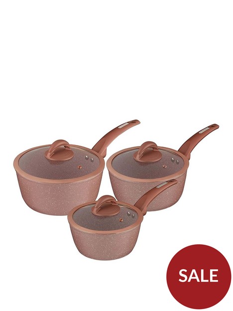 tower-cerastone-rose-edition-set-of-3-saucepans