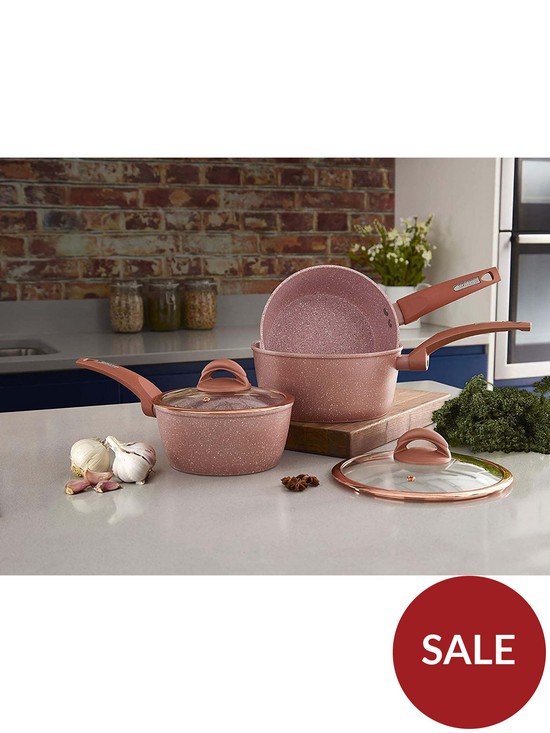 stillFront image of tower-cerastone-rose-edition-set-of-3-saucepans