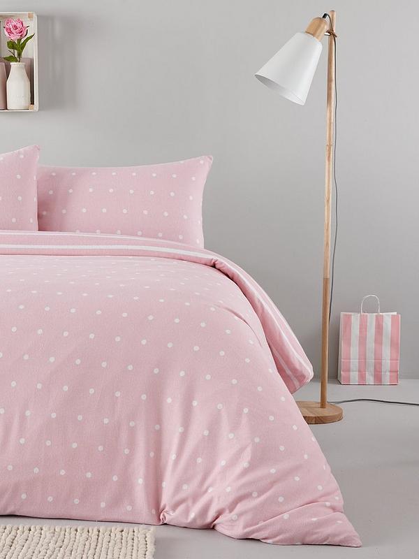 Everyday Collection Brushed Cotton Printed Spot Duvet Cover Set