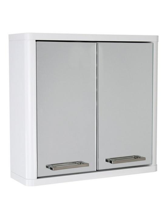 stillFront image of lloyd-pascal-luna-hi-gloss-2-door-mirrored-bathroom-cabinet-white