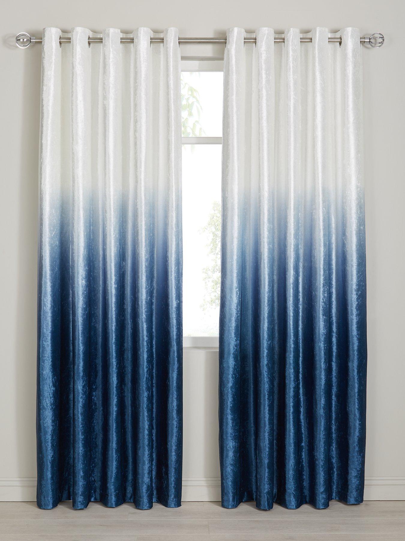 Ombre Velvet Heavyweight Lined Eyelet Curtains Littlewoods Com