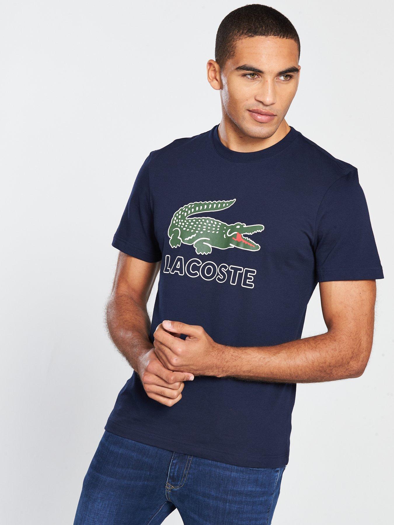 mens navy lacoste t shirt