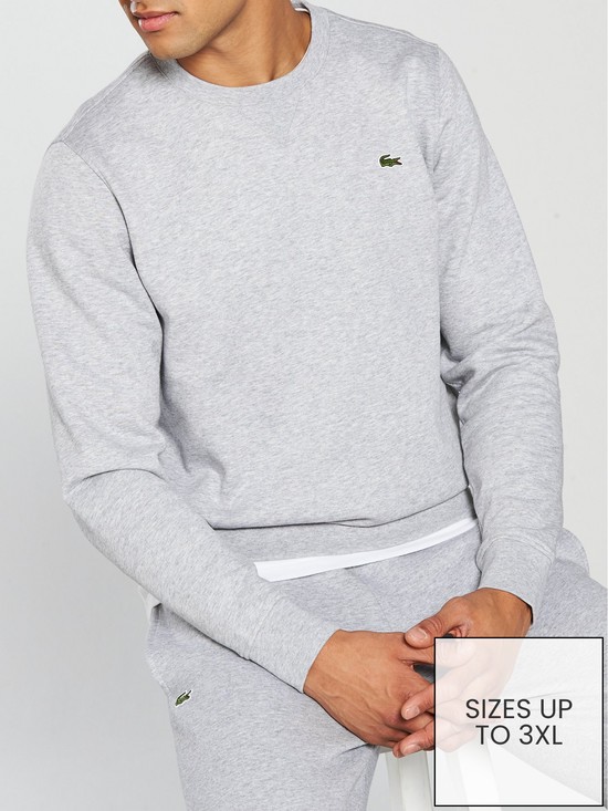 front image of lacoste-crew-neck-sweat-grey