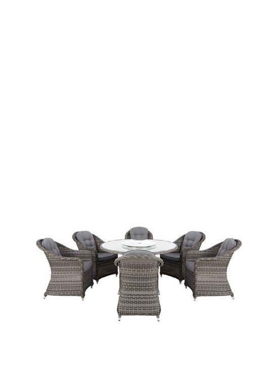 front image of florida-6-seater-dining-set-with-lazy-susan