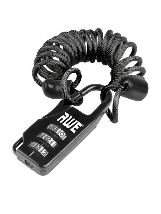 front image of awe-bicycle-combination-coil-cable-helmet-lock