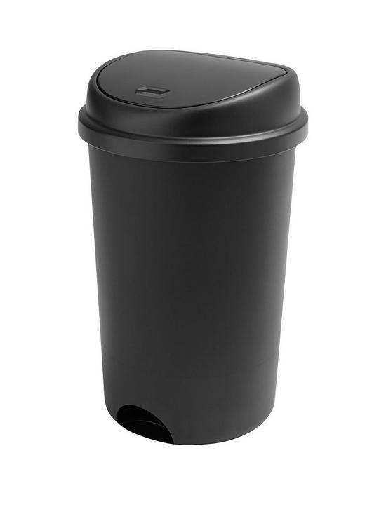 front image of addis-touch-top-50-litre-bin-ndash-black