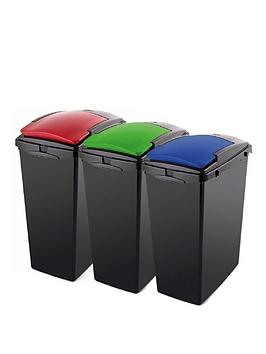 Addis   Set Of Three 40-Litre Recycling Utility Bins