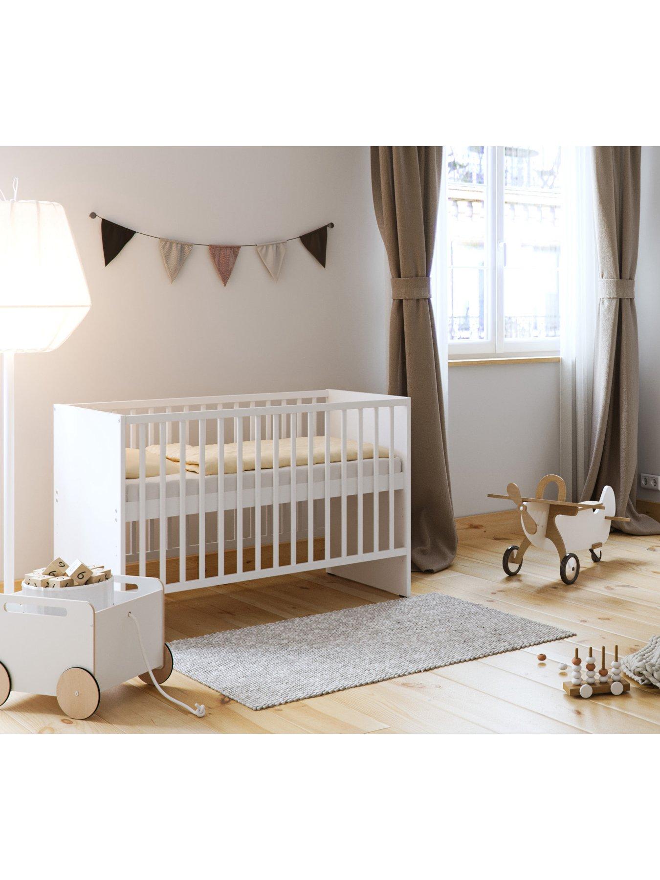 Little Acorns Santorini Cot Bed Changer Set White littlewoods