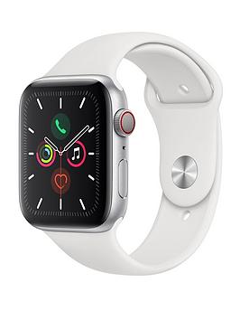 Apple   Watch Series 5 (Gps + Cellular), 44Mm Silver Aluminium Case With White Sport Band